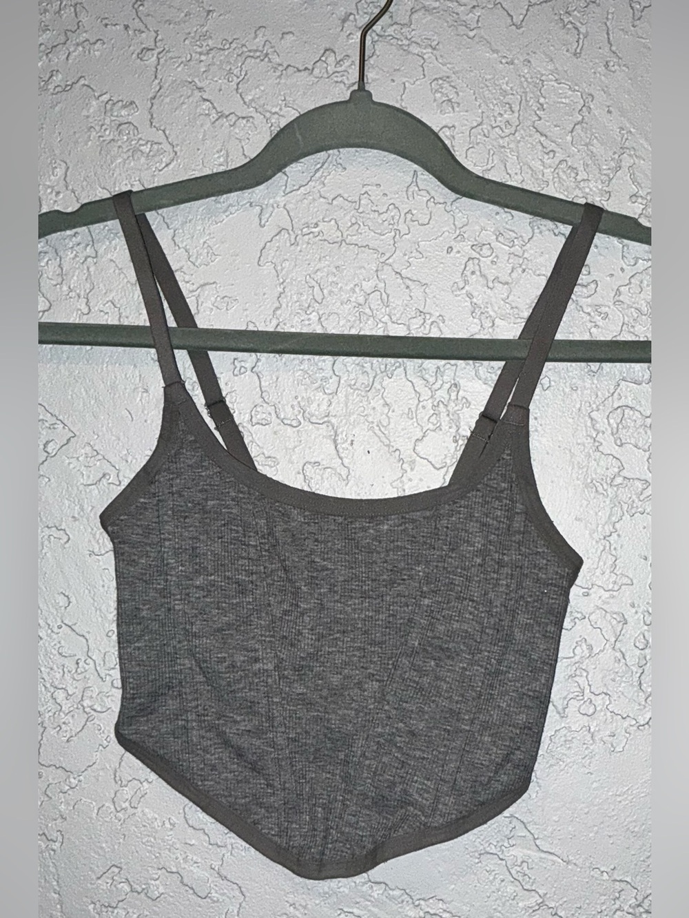 Colsie Women’s Gray Ribbed Corset Tank Top